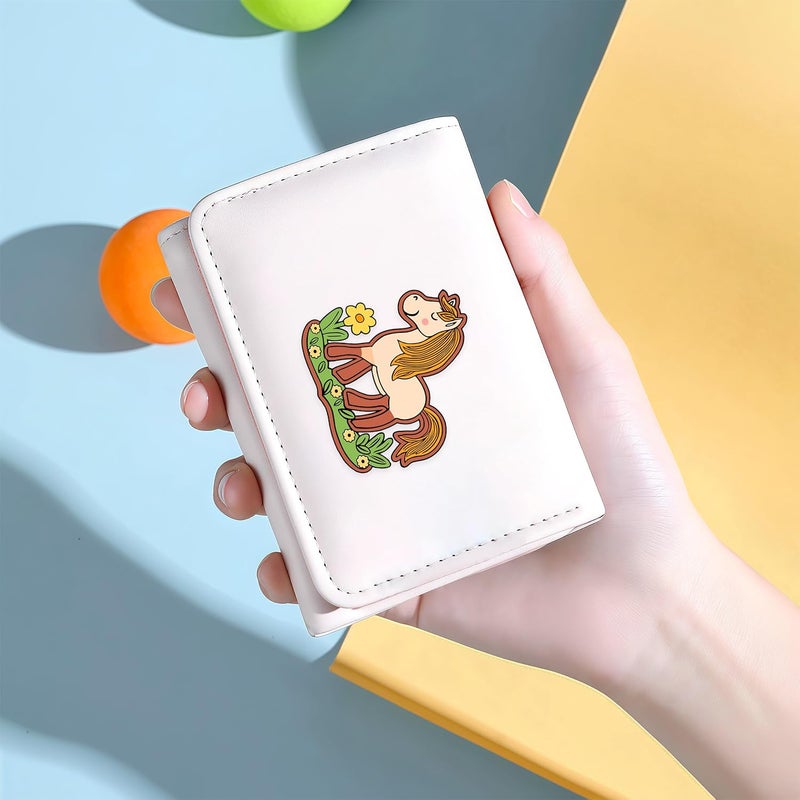 BJDAMAI Horse Wallet For Teens Kids Girls Age 6,7,8,9,10,11,12, Small Slim Thin Mini Compact Women Wallet, Animal Lovers Gifts Stuff, Cash Card Coin Pocket Window For Female! - Image 3
